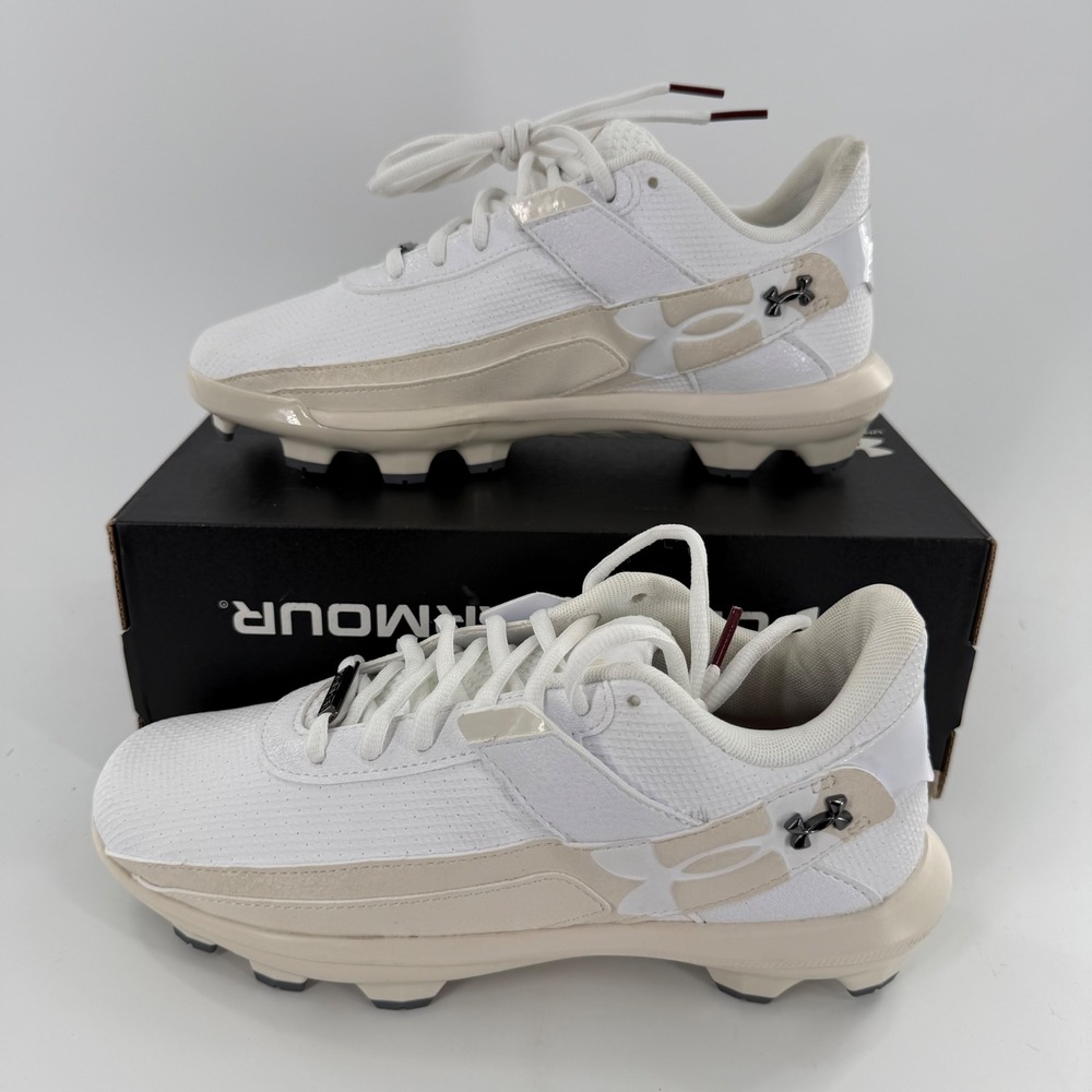 Under Armour Harper 10 TPU JR Baseball Cleats White Tan 6000726-100 Mens 6Y